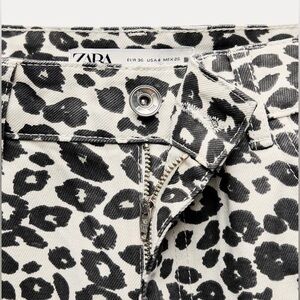 ZARA wide leg animal print jeans